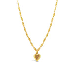 La Vie Parisienne-Small Heart Locket Necklace-Necklaces-14k Gold Plated-Blue Ruby Jewellery-Vancouver Canada