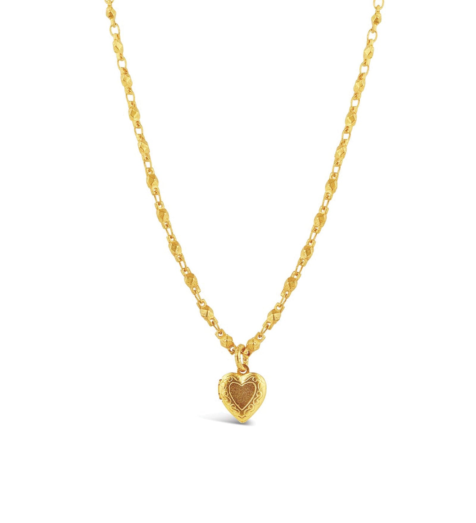 La Vie Parisienne-Small Heart Locket Necklace-Necklaces-14k Gold Plated-Blue Ruby Jewellery-Vancouver Canada