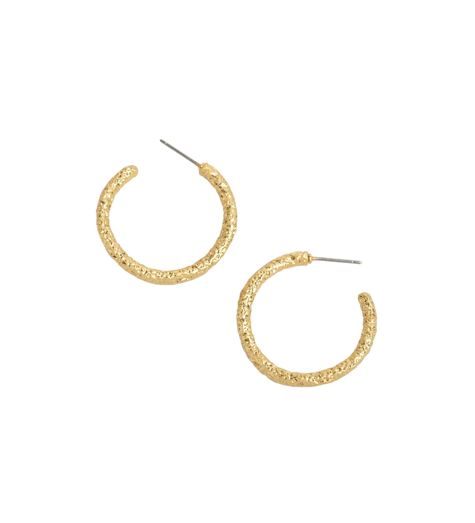 Alexis Bittar-Small Textured Hoops-Earrings-14k Gold Plated-Blue Ruby Jewellery-Vancouver Canada