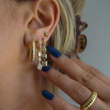 Luv AJ-Snake Chain Hoops-Earrings-14k Gold Plated-Blue Ruby Jewellery-Vancouver Canada