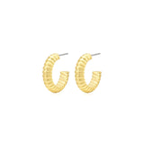 Luv AJ-Snake Chain Hoops-Earrings-14k Gold Plated-Blue Ruby Jewellery-Vancouver Canada