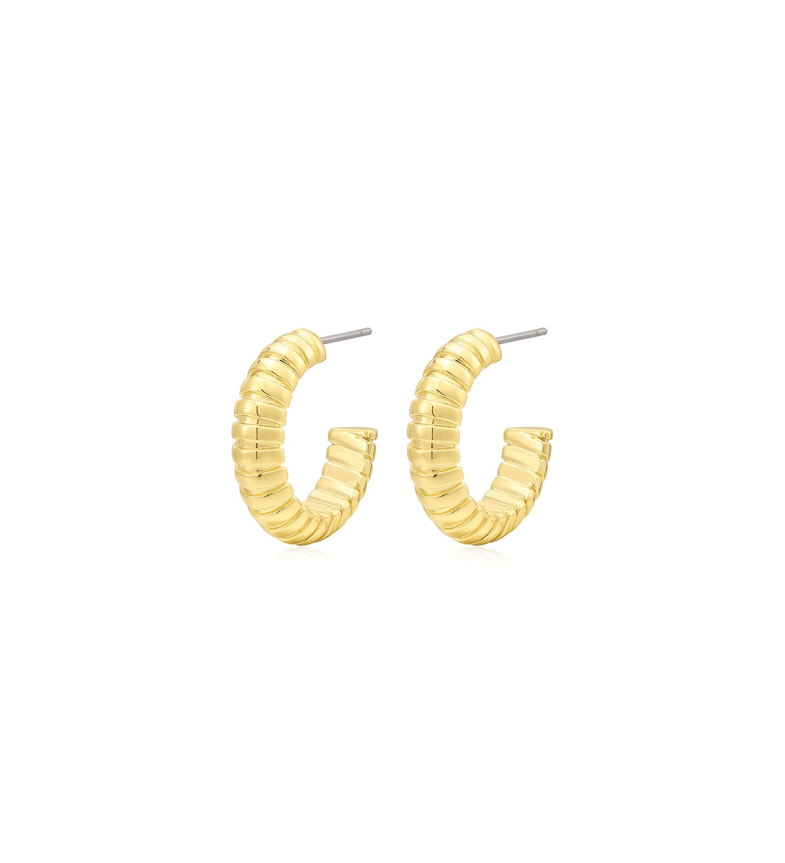 Luv AJ-Snake Chain Hoops-Earrings-14k Gold Plated-Blue Ruby Jewellery-Vancouver Canada