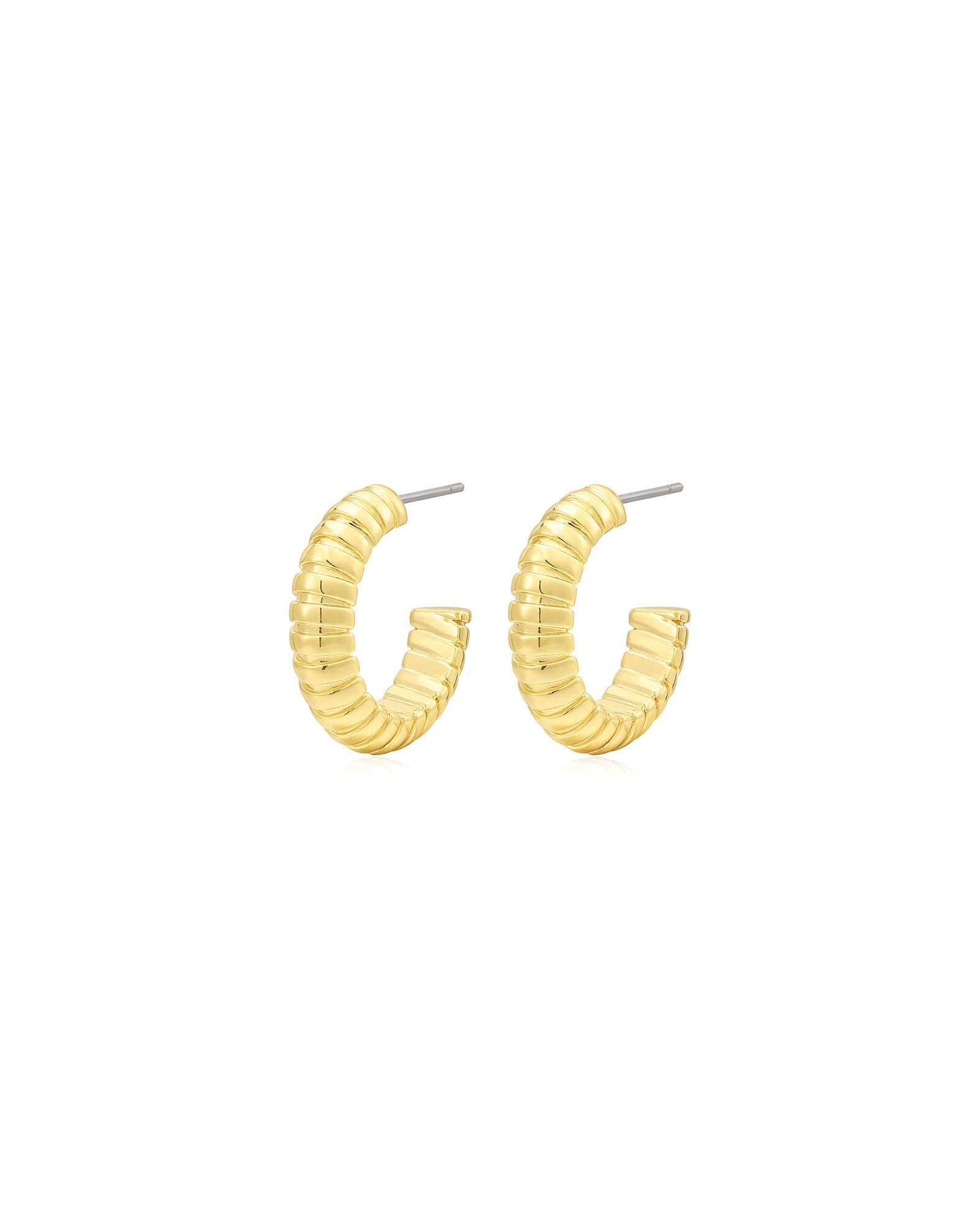 Luv AJ-Snake Chain Hoops-Earrings-14k Gold Plated-Blue Ruby Jewellery-Vancouver Canada