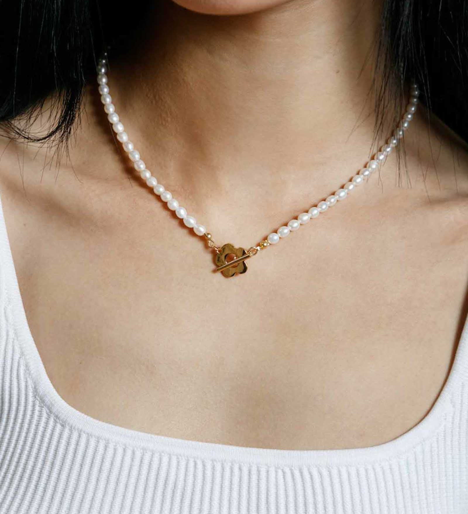 Wolf Circus-Sofia Pearl Necklace-Necklaces-Gold Plated, Freshwater Pearl-Blue Ruby Jewellery-Vancouver Canada