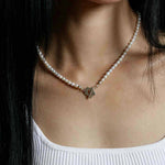 Wolf Circus-Sofia Pearl Necklace-Necklaces-Sterling Silver, Freshwater Pearl-Blue Ruby Jewellery-Vancouver Canada