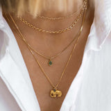 Leah Alexandra-Sofia Slice Necklace-Necklaces-14k Gold Vermeil, Emerald-Blue Ruby Jewellery-Vancouver Canada