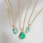 Leah Alexandra-Sofia Slice Necklace-Necklaces-14k Gold Vermeil, Emerald-Blue Ruby Jewellery-Vancouver Canada