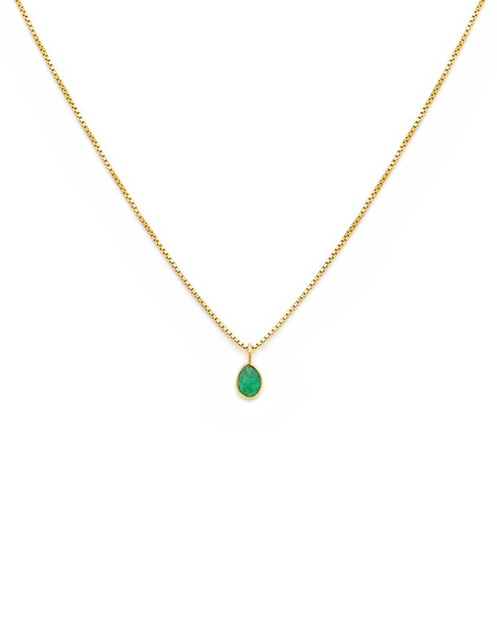 Leah Alexandra-Sofia Slice Necklace-Necklaces-14k Gold Vermeil, Emerald-Blue Ruby Jewellery-Vancouver Canada