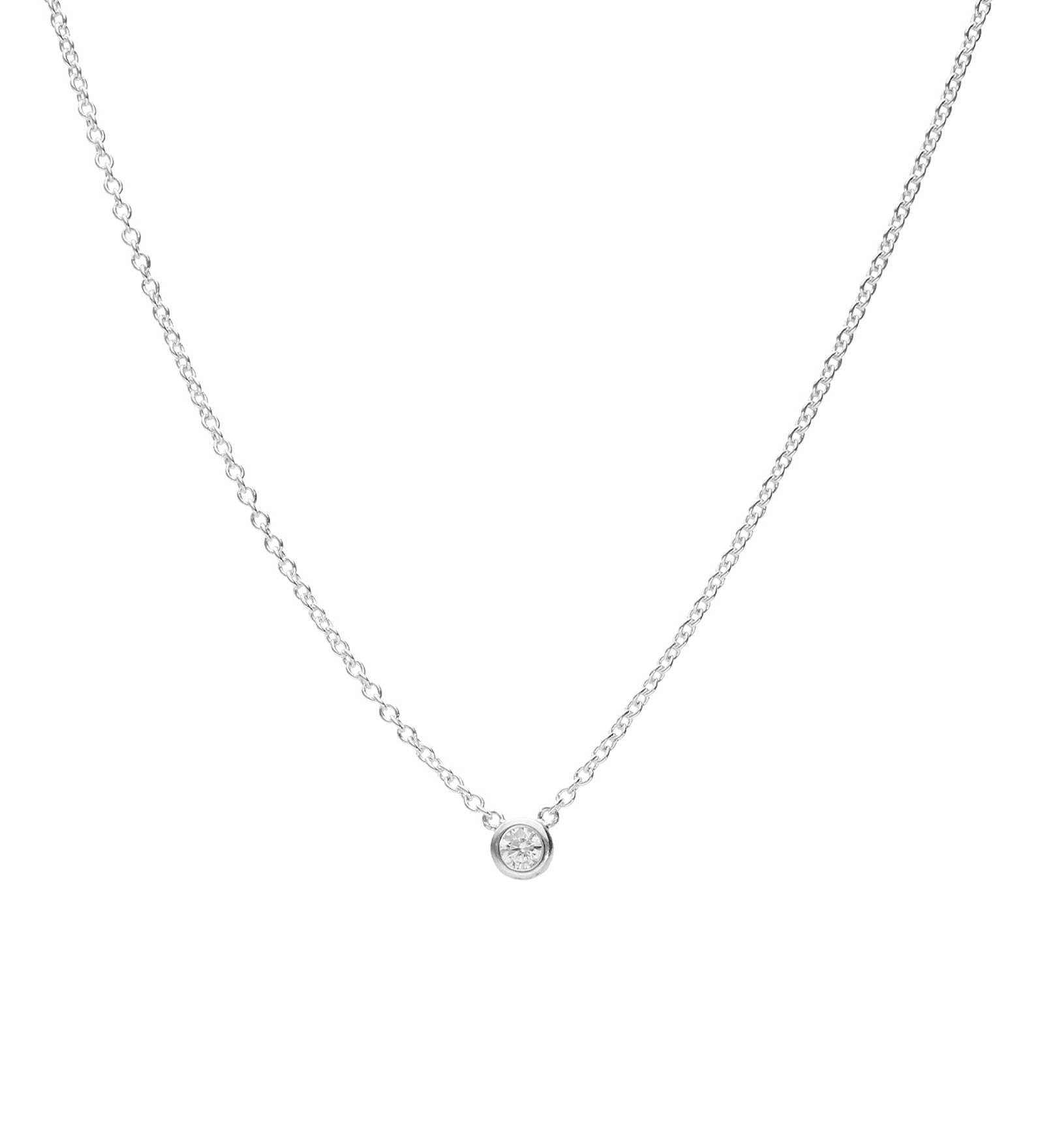 Tashi-Solitaire CZ Necklace-Necklaces-Sterling Silver, Cubic Zirconia-Blue Ruby Jewellery-Vancouver Canada