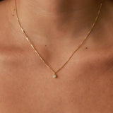 Tashi-Solitaire Dot Necklace-Necklaces-14k Gold Vermeil, Cubic Zirconia-Blue Ruby Jewellery-Vancouver Canada