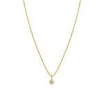 Tashi-Solitaire Dot Necklace-Necklaces-14k Gold Vermeil, Cubic Zirconia-Blue Ruby Jewellery-Vancouver Canada