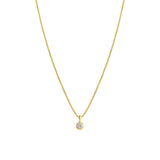 Tashi-Solitaire Dot Necklace-Necklaces-14k Gold Vermeil, Cubic Zirconia-Blue Ruby Jewellery-Vancouver Canada