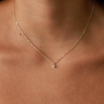 Tashi-Solitaire Dot Necklace-Necklaces-Sterling Silver, Cubic Zirconia-Blue Ruby Jewellery-Vancouver Canada