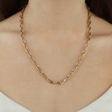 Zoe Chicco-Square Oval Chain Necklace | XL-Necklaces-14k Yellow Gold-Blue Ruby Jewellery-Vancouver Canada