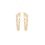 Zoe Chicco-Square Oval Link Chain Earrings-Earrings-14k Yellow Gold-Blue Ruby Jewellery-Vancouver Canada