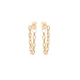 Zoe Chicco-Square Oval Link Chain Earrings-Earrings-14k Yellow Gold-Blue Ruby Jewellery-Vancouver Canada