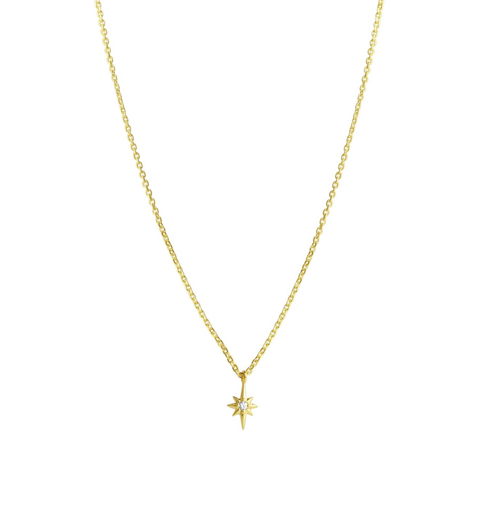 Tashi-Starburst CZ Necklace-Necklaces-14k Gold Vermeil, Cubic Zirconia-Starburst-Blue Ruby Jewellery-Vancouver Canada