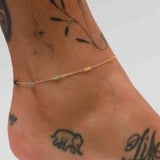 Gem Jar-Station Stone Anklet-Anklets-14k Gold Filled, Multi-Blue Ruby Jewellery-Vancouver Canada