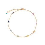 Gem Jar-Station Stone Anklet-Anklets-14k Gold Filled, Multi-Blue Ruby Jewellery-Vancouver Canada