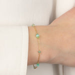 Gem Jar-Station Stone Bracelet-Bracelets-14k Gold Filled, Green Opal-Blue Ruby Jewellery-Vancouver Canada