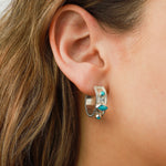 Chan Luu-Stone Bezel Hoops-Earrings-Sterling Silver, Turquoise-Blue Ruby Jewellery-Vancouver Canada