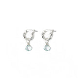 Cause We Care-Stone Drop Huggies-Earrings-Sterling Silver, Blue Topaz-Blue Ruby Jewellery-Vancouver Canada