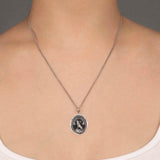 Pyrrha-Struggle and Emerge Talisman-Necklaces-Oxidized Sterling Silver-Blue Ruby Jewellery-Vancouver Canada