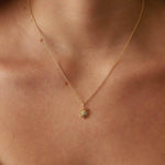 Tashi-Sunburst CZ Necklace-Necklaces-14k Gold Vermeil, Cubic Zirconia-Sunburst-Blue Ruby Jewellery-Vancouver Canada