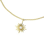 Tashi-Sunburst CZ Necklace-Necklaces-14k Gold Vermeil, Cubic Zirconia-Sunburst-Blue Ruby Jewellery-Vancouver Canada