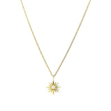 Tashi-Sunburst CZ Necklace-Necklaces-14k Gold Vermeil, Cubic Zirconia-Sunburst-Blue Ruby Jewellery-Vancouver Canada