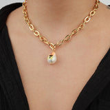 Sunset Drive Necklace 14k Gold Plated, Freshwater Pearls