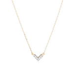 Adina Reyter-Super Tiny Pavé V Chevron Necklace-Necklaces-14k Yellow Gold, Diamond-Blue Ruby Jewellery-Vancouver Canada