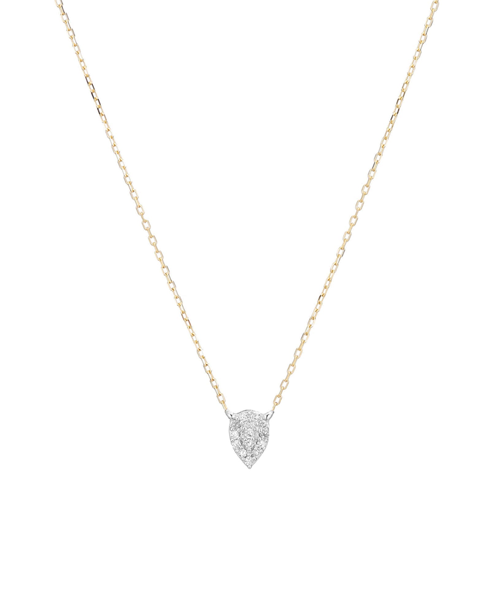 Adina Reyter-Super Tiny Solid Pavé Teardrop Necklace-Necklaces-14k Yellow Gold, Diamond-Blue Ruby Jewellery-Vancouver Canada