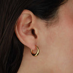 Tashi-Tapered Hoops I 15mm-Earrings-14k Gold Vermeil-Blue Ruby Jewellery-Vancouver Canada