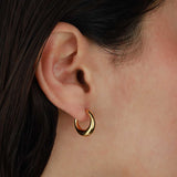 Tashi-Tapered Hoops I 15mm-Earrings-14k Gold Vermeil-Blue Ruby Jewellery-Vancouver Canada