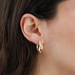 Tashi-Tapered Hoops I 22mm-Earrings-14k Gold Vermeil-Blue Ruby Jewellery-Vancouver Canada