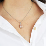 Olive & Piper-Taylor Necklace-Necklaces-Silver-Tone, Crystal-Blue Ruby Jewellery-Vancouver Canada