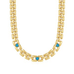 Luv AJ-The Heart Stone Link Necklace-Necklaces-18k Gold Plated, Turquoise-Blue Ruby Jewellery-Vancouver Canada