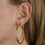 Tashi-Thin Classic Hoops | 50mm-Earrings-14k Gold Vermeil-Blue Ruby Jewellery-Vancouver Canada