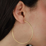 Tashi-Thin Tube Hoops I 50mm-Earrings-14k Gold Vermeil-Blue Ruby Jewellery-Vancouver Canada