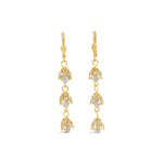 La Vie Parisienne-Three Crystal Leaf Hooks-Earrings-14k Gold Plated-Blue Ruby Jewellery-Vancouver Canada