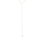 Poppy Rose-Three Graduated Pearl Drop Back Lariat-Necklaces-14k Gold Filled, Freshwater Pearls-Blue Ruby Jewellery-Vancouver Canada