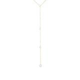 Poppy Rose-Three Graduated Pearl Drop Back Lariat-Necklaces-14k Gold Filled, Freshwater Pearls-Blue Ruby Jewellery-Vancouver Canada