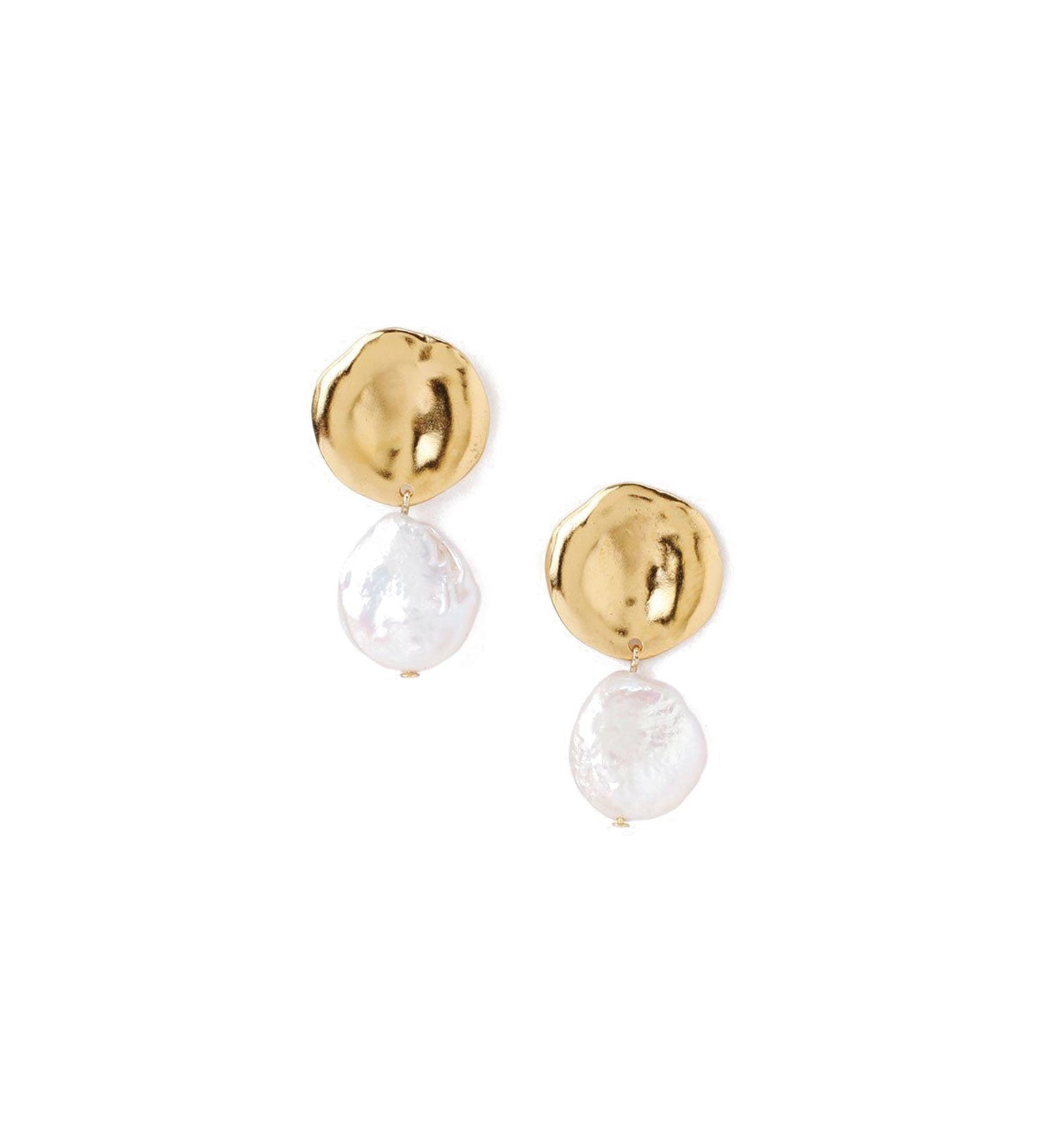 Chan Luu-Tiered Coin Earrings-Earrings-18k Gold Vermeil, White Pearl-Blue Ruby Jewellery-Vancouver Canada