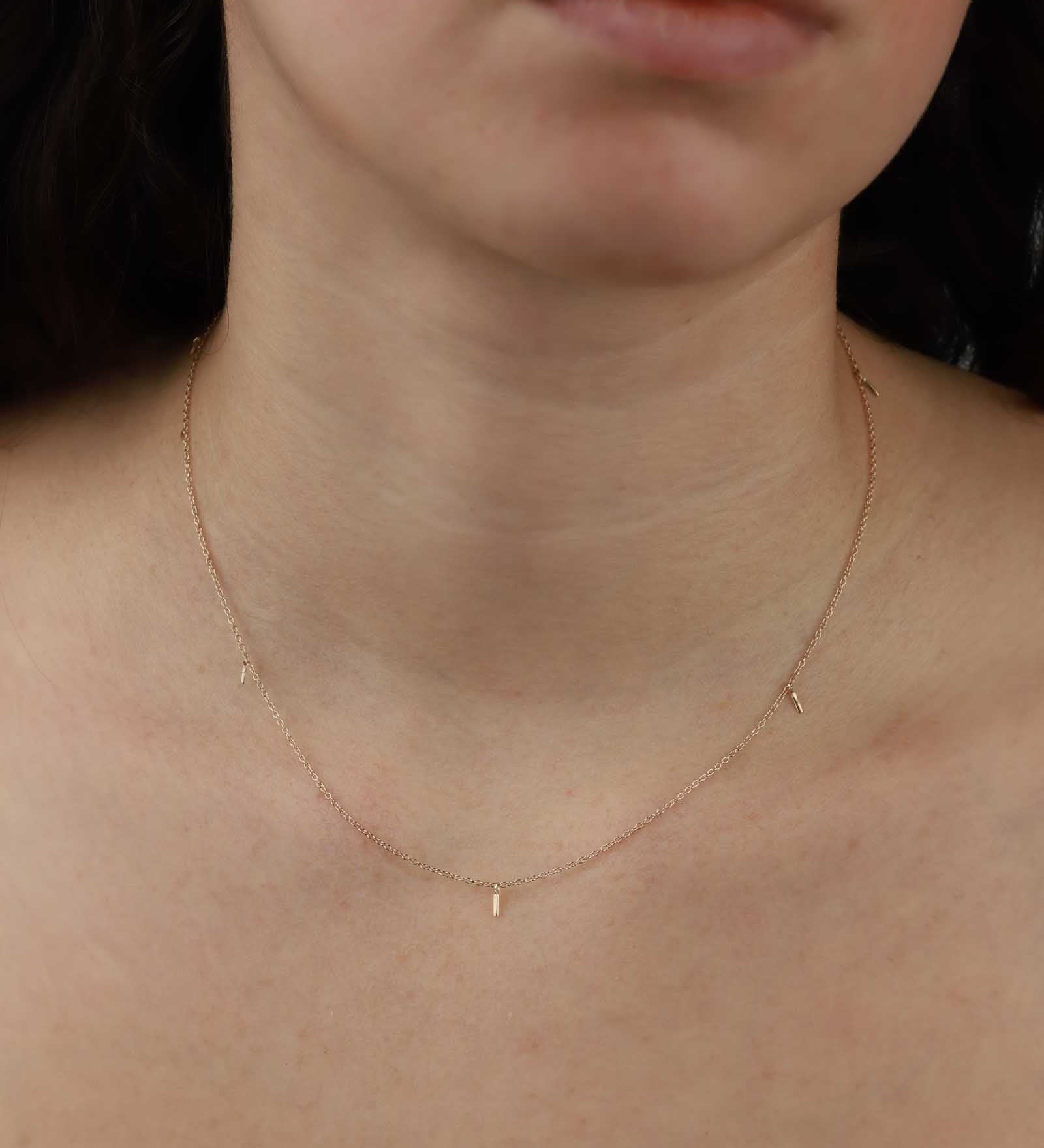 Scosha-Tiny Bar Drop Necklace-Necklaces-10k Yellow Gold-Blue Ruby Jewellery-Vancouver Canada