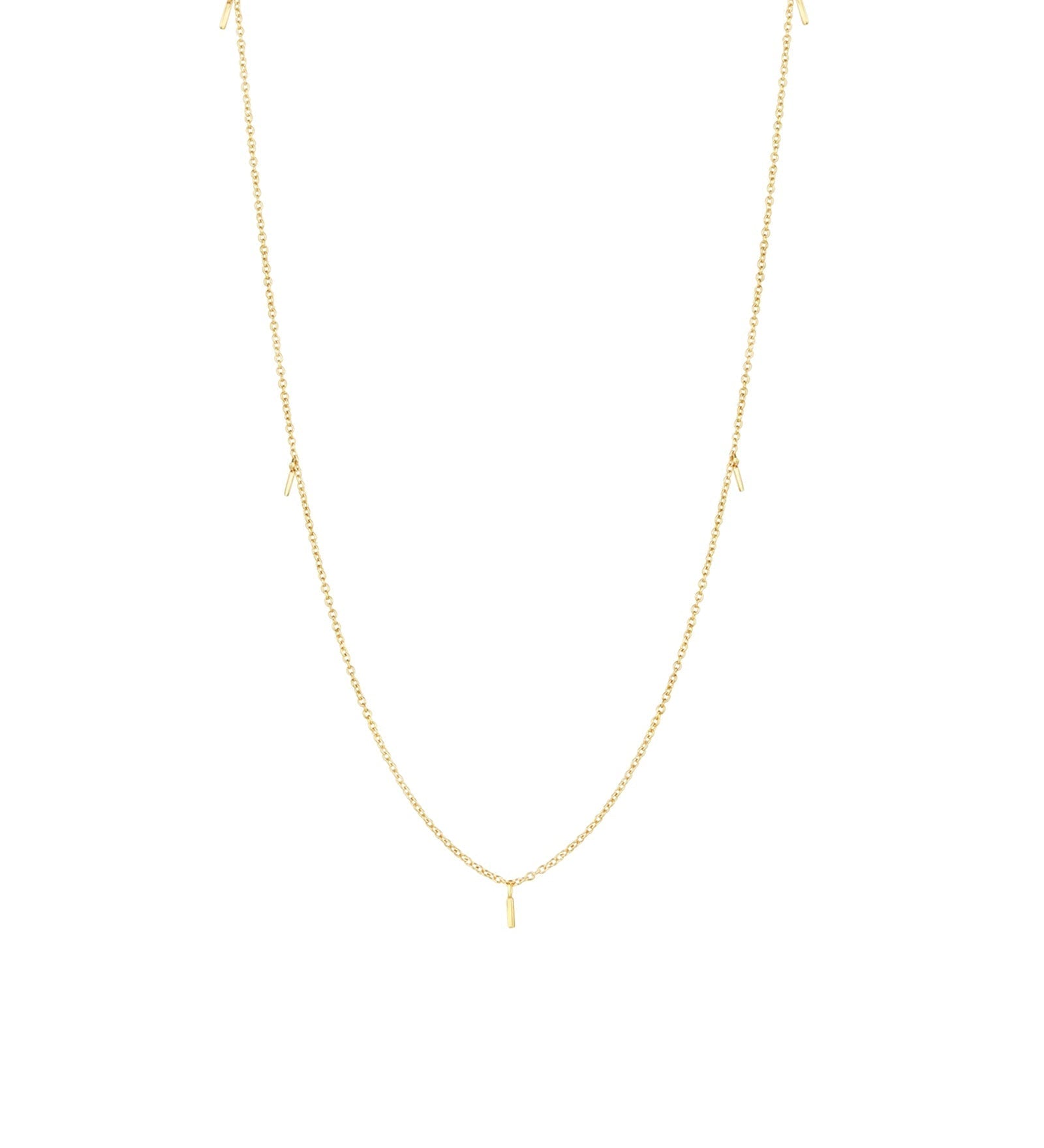 Scosha-Tiny Bar Drop Necklace-Necklaces-10k Yellow Gold-Blue Ruby Jewellery-Vancouver Canada