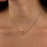 Tashi-Tiny Interlocking Circle Necklace-Necklaces-14k Gold Vermeil-Blue Ruby Jewellery-Vancouver Canada