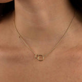 Tashi-Tiny Interlocking Circle Necklace-Necklaces-14k Gold Vermeil-Blue Ruby Jewellery-Vancouver Canada