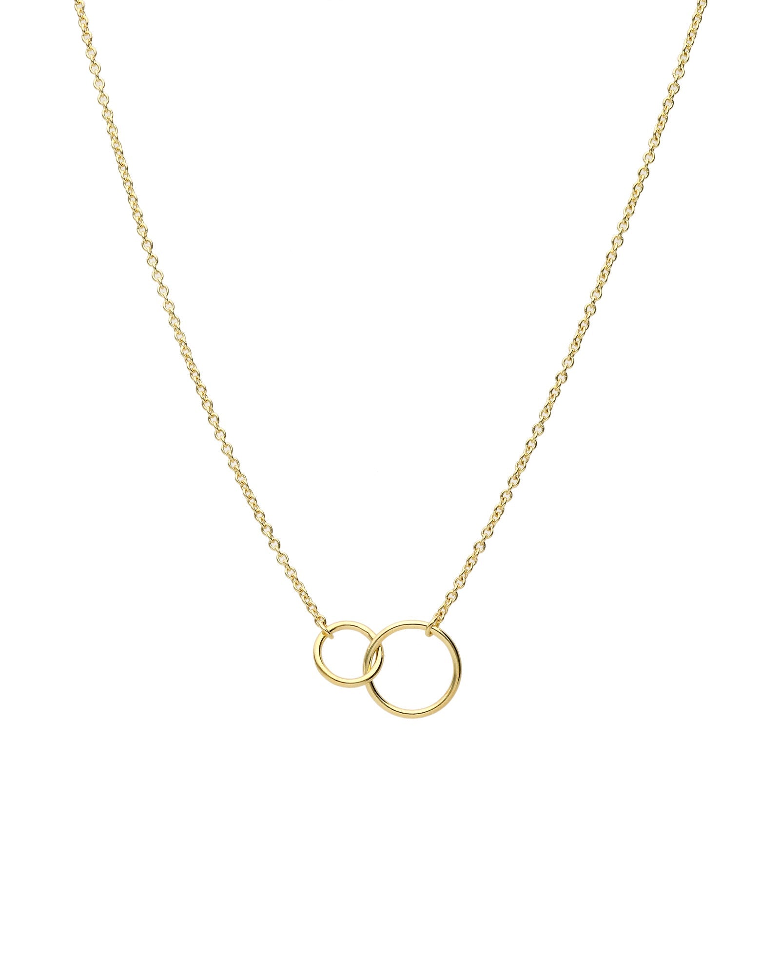 Tashi Tiny Interlocking Circle Necklace 14k Gold Vermeil | Blue Ruby ...