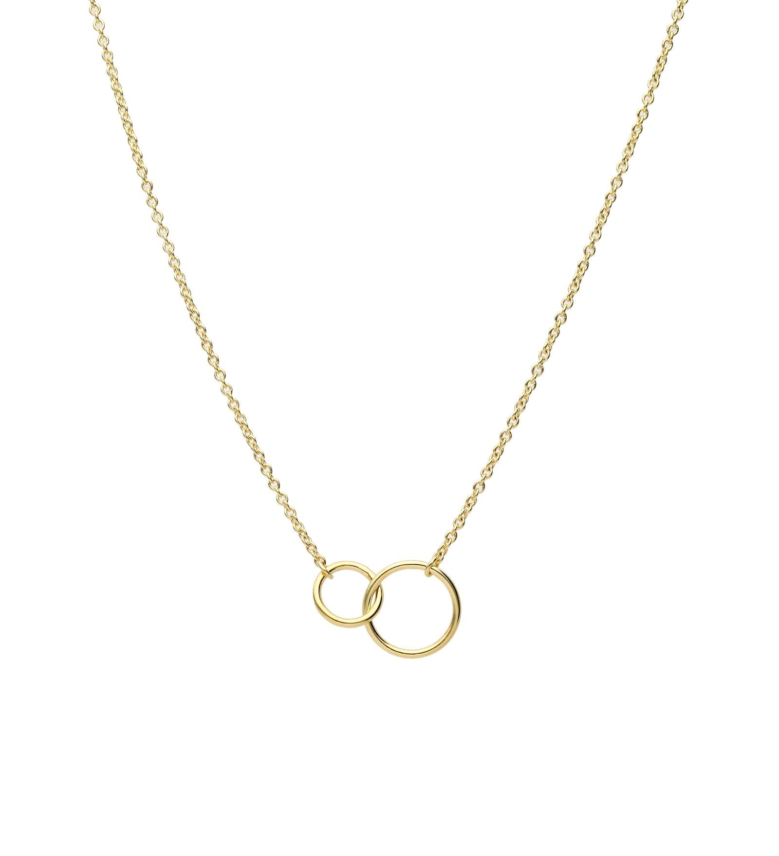 Tashi-Tiny Interlocking Circle Necklace-Necklaces-14k Gold Vermeil-Blue Ruby Jewellery-Vancouver Canada